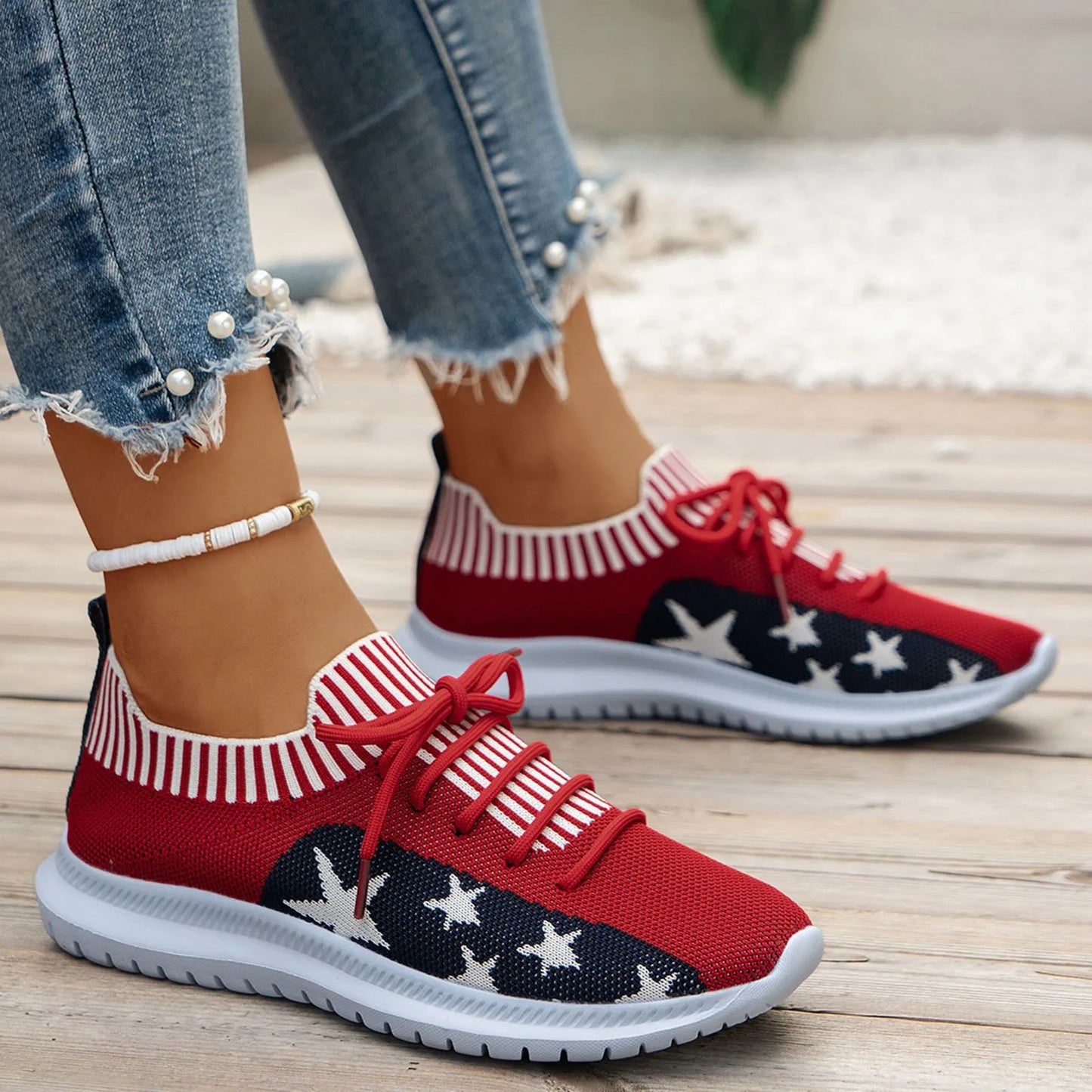 Women Casual Sports Shoes Knitted Socks Comfy Casual Sports