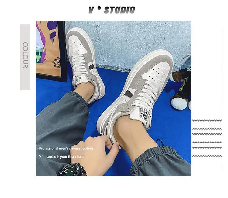 2024 New Men's Fashion Casual Color Blocking Lace Up