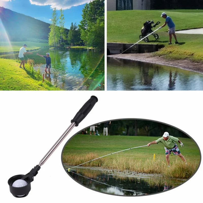 Golf Telescopic Golf Ball Retriever Automatic Locking Scoop