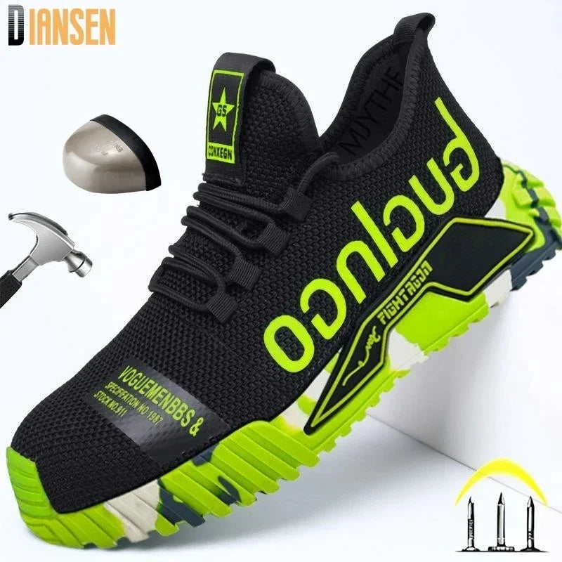 Breathable Safety Steel Toe Construction Work Shoe