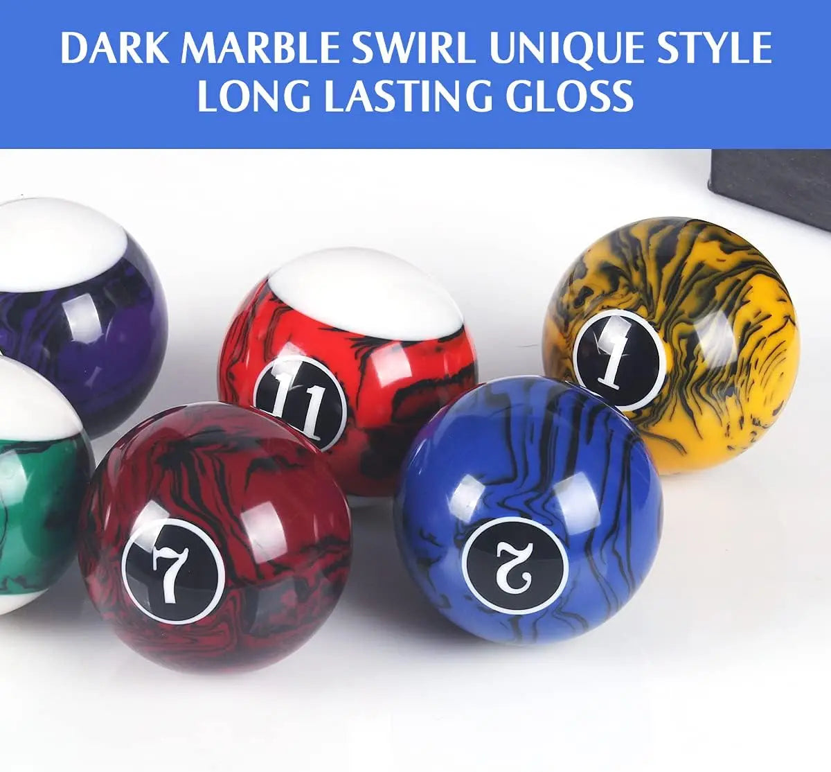 Billiard Balls Set Pool Table Marble-Swirl Style 16 Set