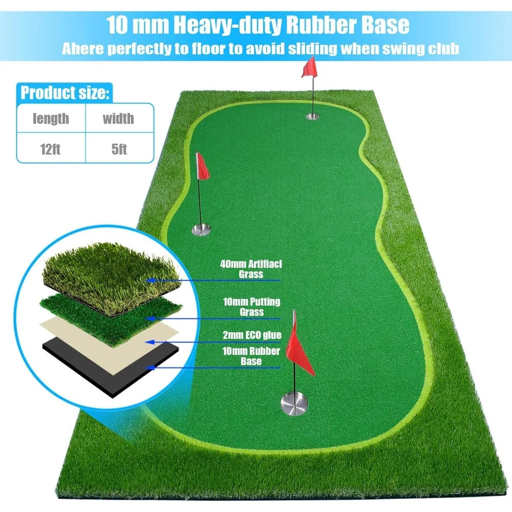 Golf Putting Green/Mat-Golf Training Mat- Professional  Practice Mat- Green Long Challenging Putter