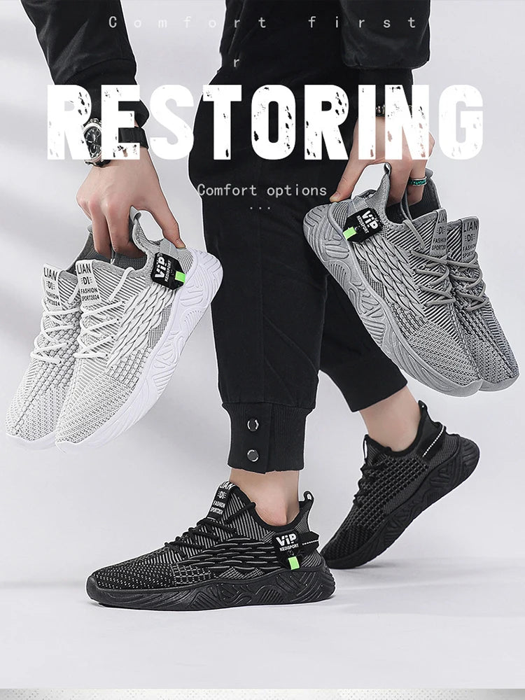 Men Running Shoes Mesh Breathable Sneaker Comfortable