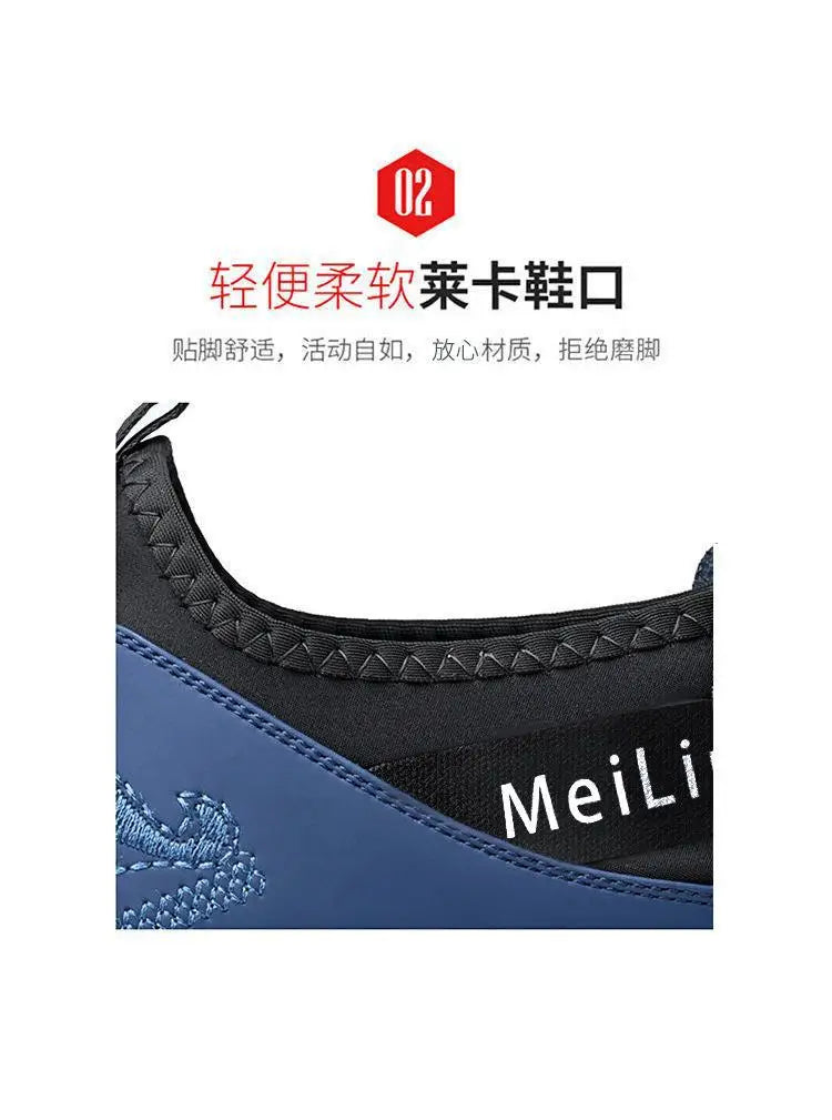 Men' Casual Canva Lace-up Leather Breathable Shoes