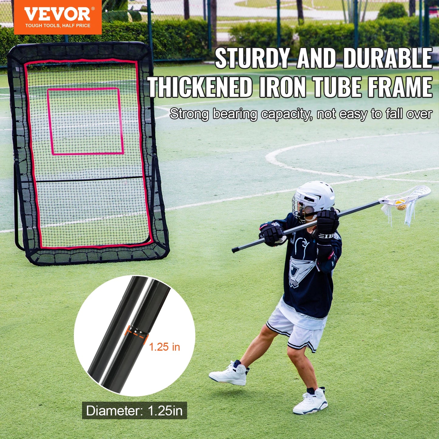 VEVOR Lacrosse Rebounder 5x7 Ft Volleyball Net Adjustable Angle