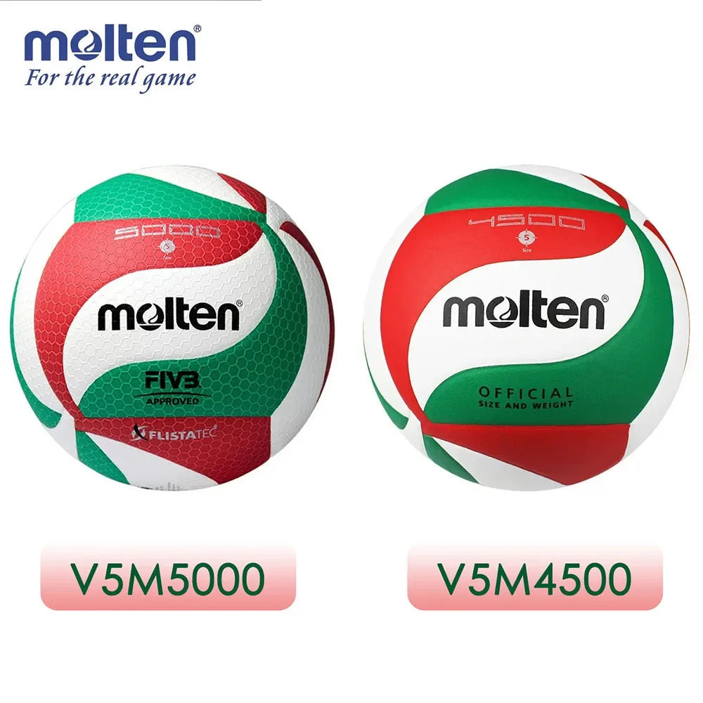 Molten V5M5000 Volleyball Professional Standard Size 5 PU Soft Beach Ball for Adult and Teenager Competition Training Outdoor