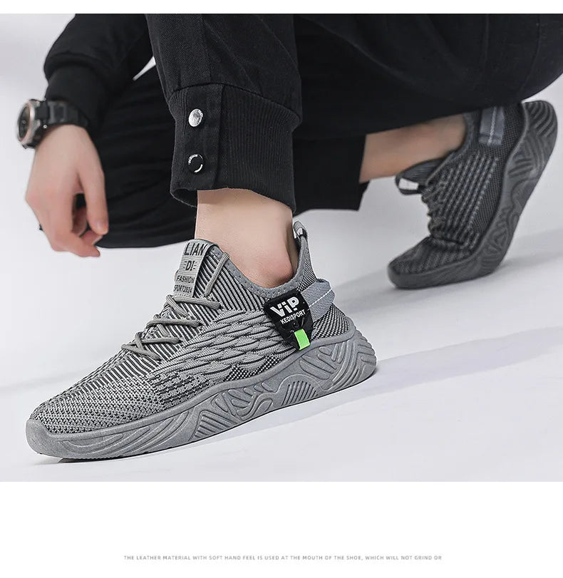 Men Running Shoes Mesh Breathable Sneaker Comfortable