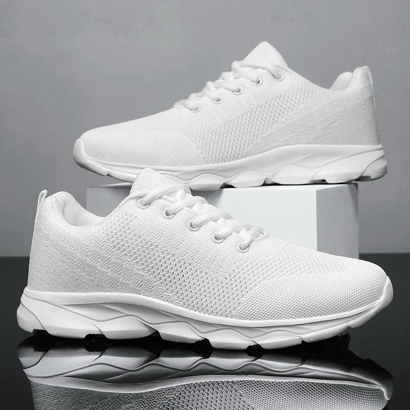 New Men's Shoes Breathable Casual Sneakers Summer White Running Shoes Lightweight Soft Sports Shoe for Male Large Size 35-45