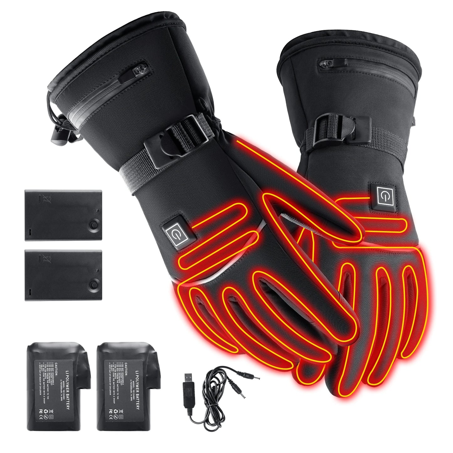 Electric Heated Gloves Motorcycle Heated Gloves Warm Waterproof Rechargeable