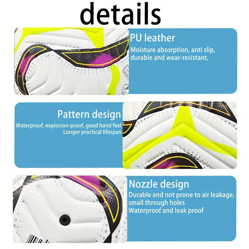 Premium Faux Leather Soccer Ball - Size 5, Seamless Design For Enhanced Performance & Durability, Ideal For Adults' Matches