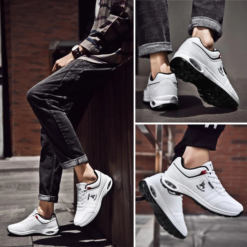 Nick Paul Casual Leather Sneakers Running Air-Cushion