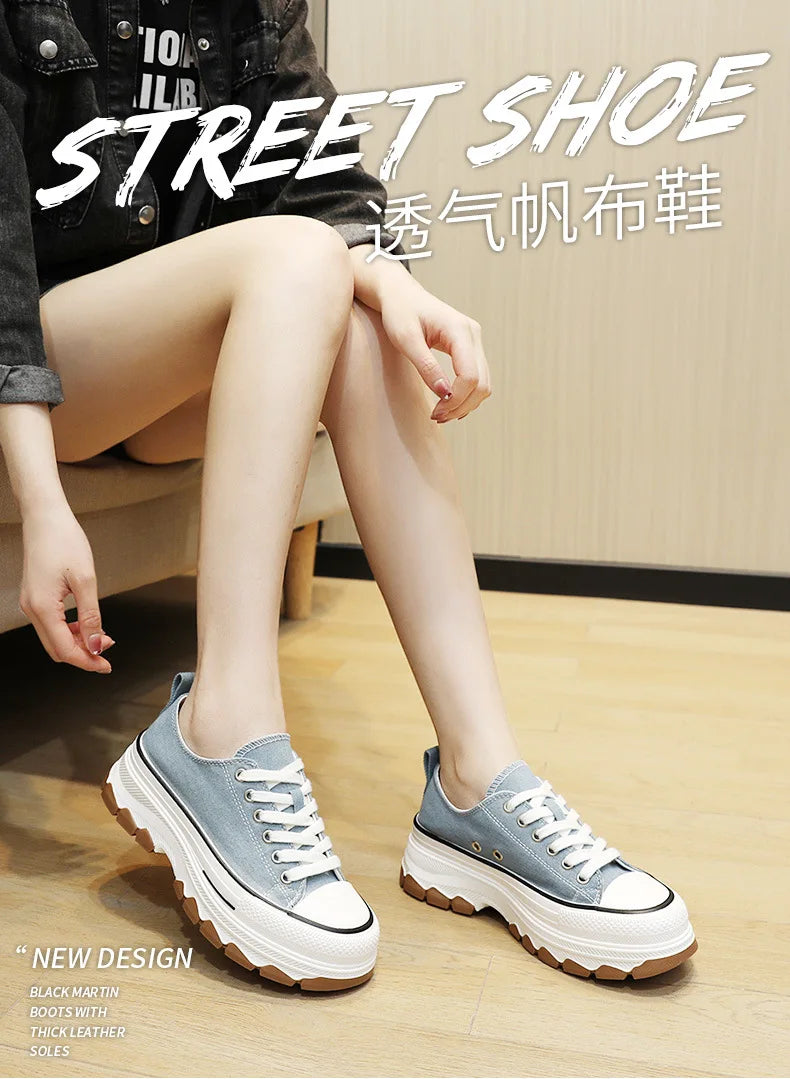 Canvas Women Casual Sports Running Thick Soles