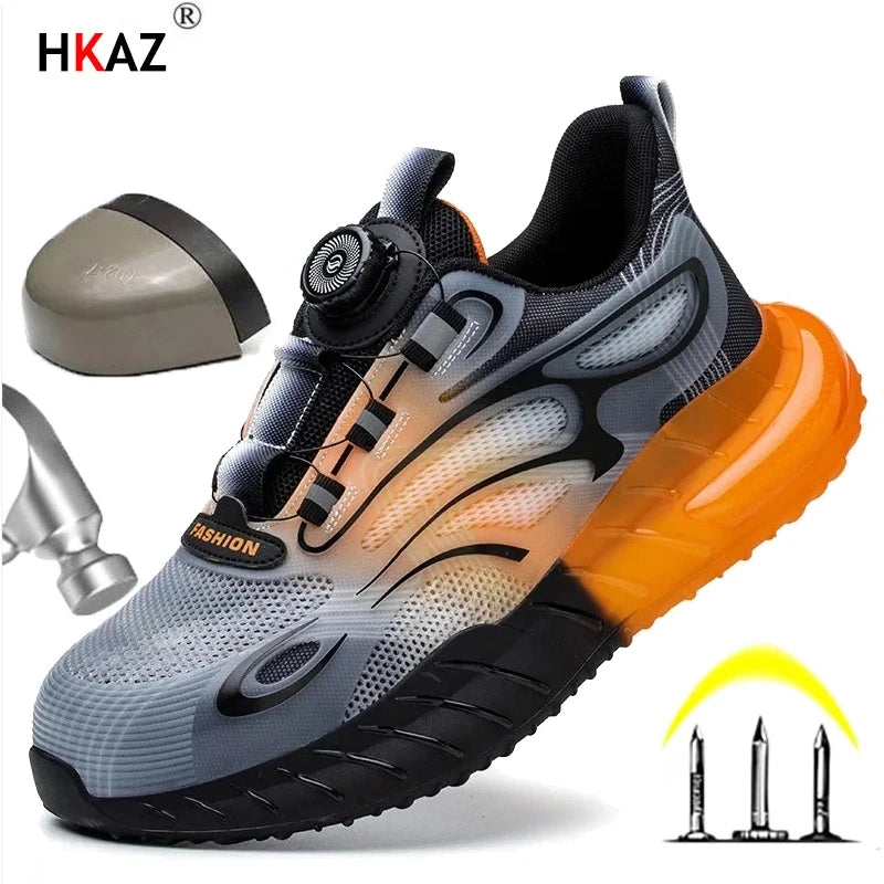 Men Sport Safety Shoes Cushion Sneakers Anti-Puncture