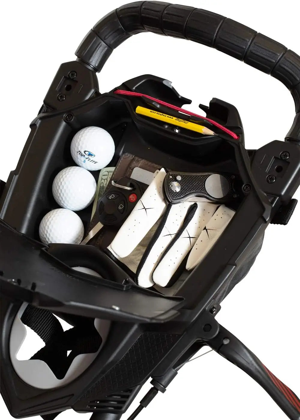 3 Wheel Golf Pushcart, Easy, Scorecard Console, Beverage Holder