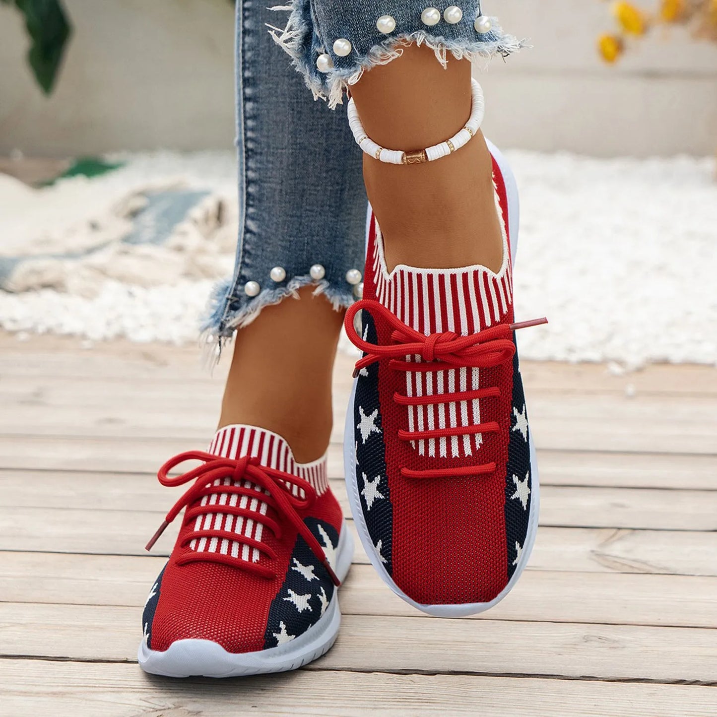 Women Casual Sports Shoes Knitted Socks Comfy Casual Sports