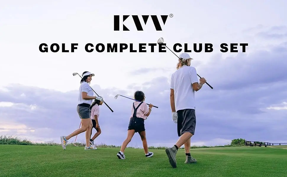 KVV Men’s Complete Golf Clubs Includes Driver, Fairway, Hybrid, 5#-P# Irons, Putter, Stand Bag, Head Covers, Right H