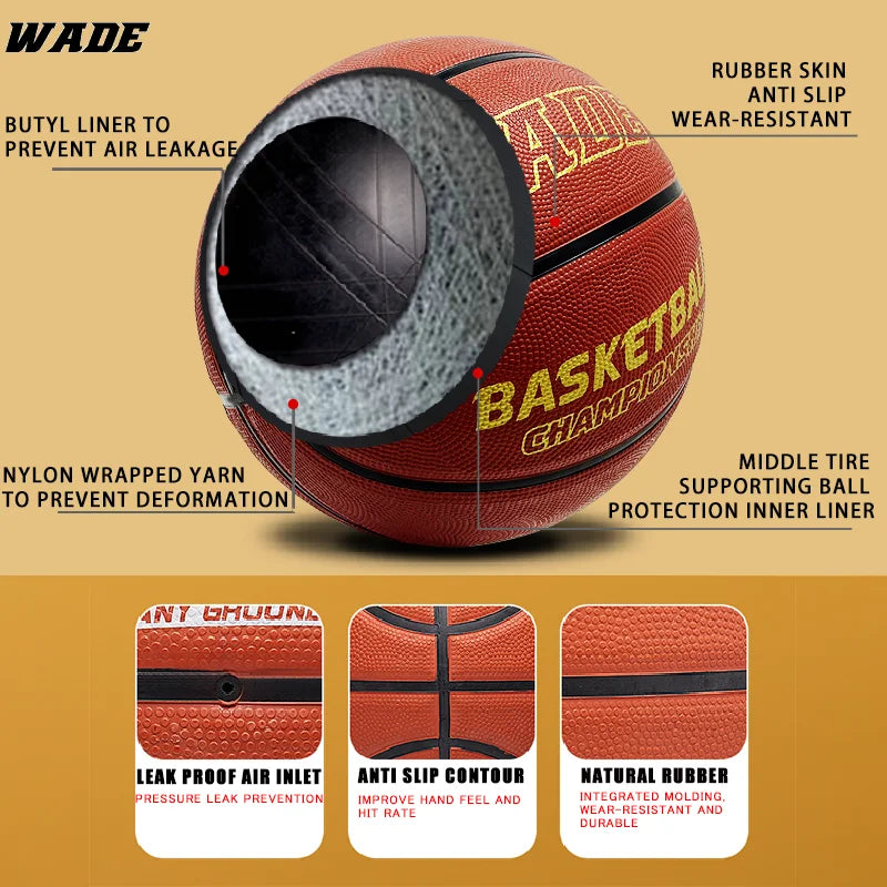 Original Basketball Ball Size 7 Rubber Indoor or Outdoor