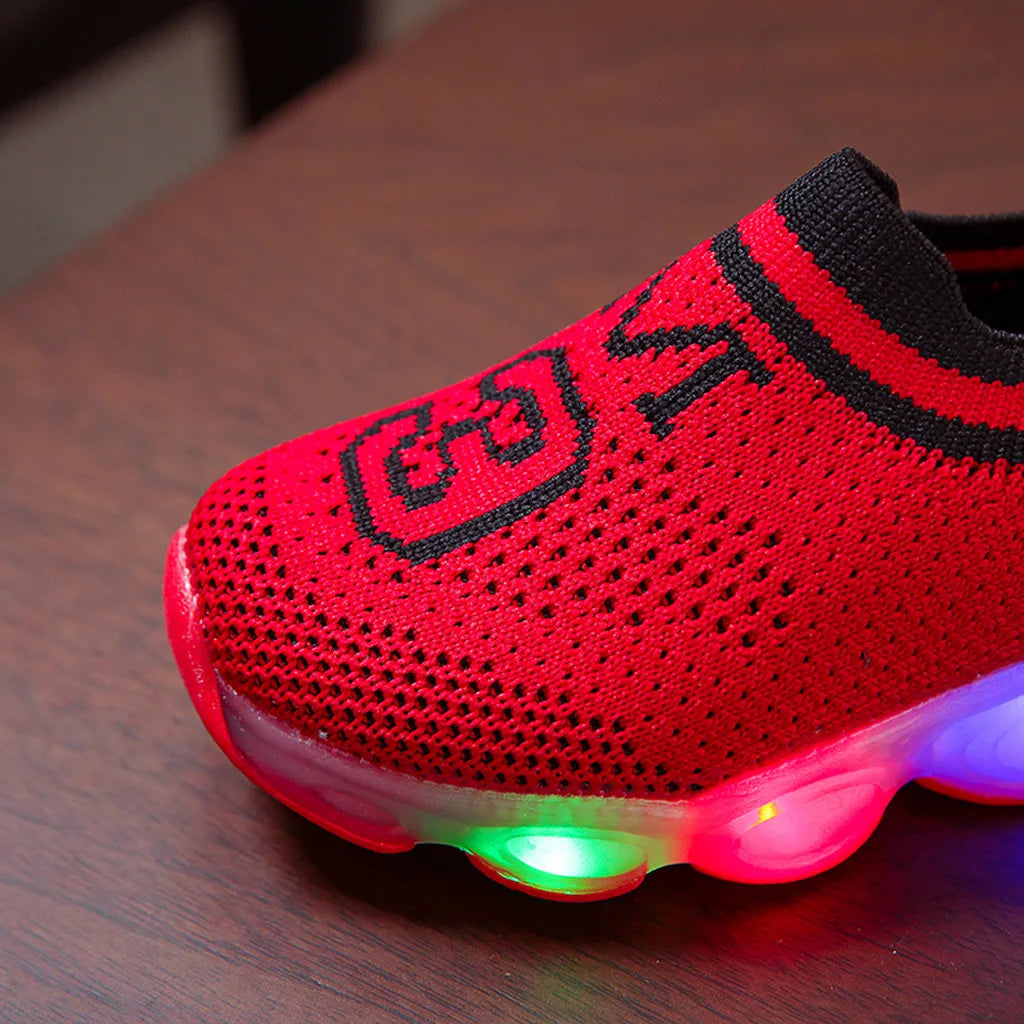 Kids Shoes Children Baby Led Luminous Sport Run Sneakers Boys Girls Breathable