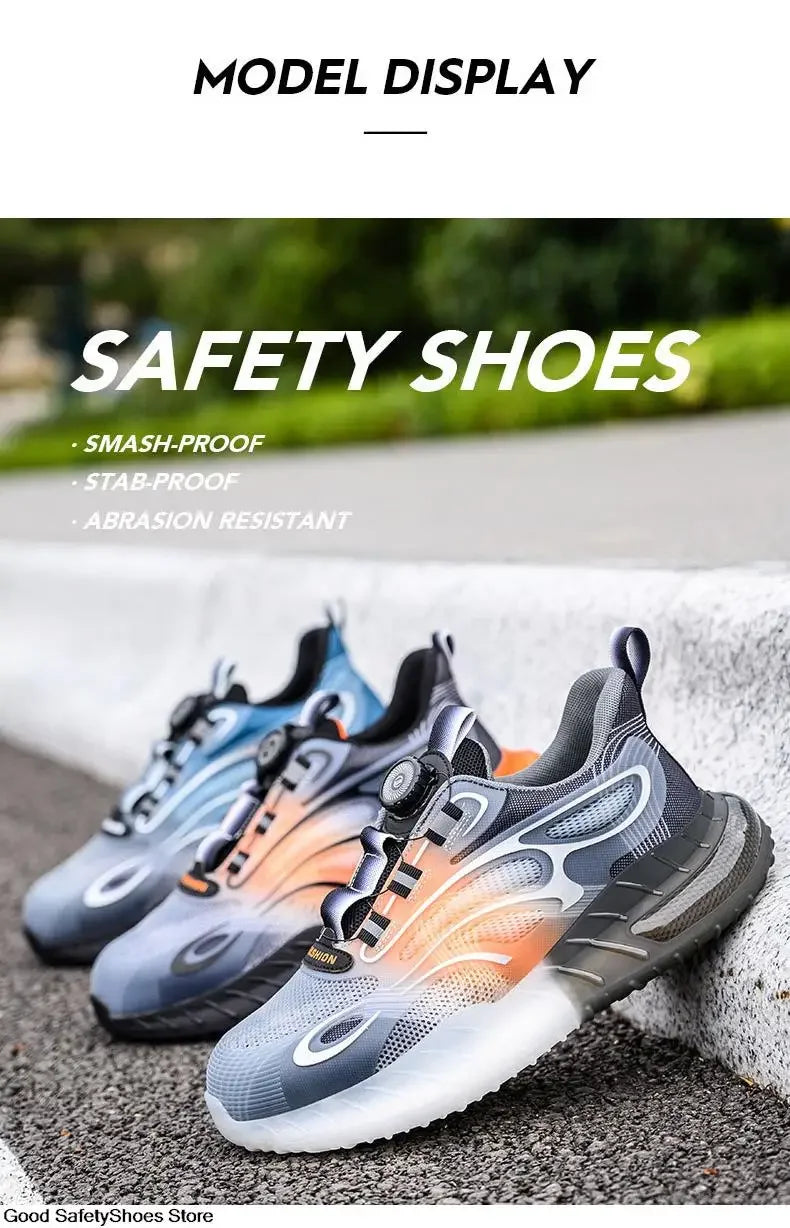 Men Sport Safety Shoes Cushion Sneakers Anti-Puncture