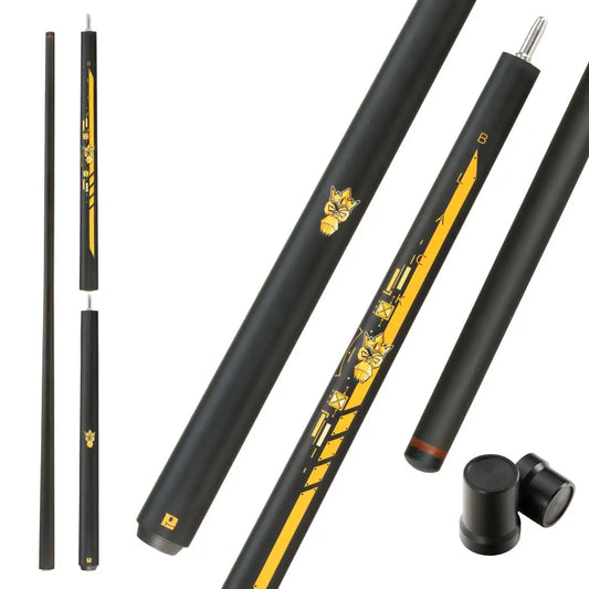 2 in 1 Little Monster 58" Black Evil Carbon Break Punch Billiard Pool Cue Stick