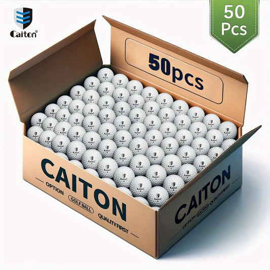 Caiton 50pcs 3-Layer Golf Balls Max Distance, Spin Control