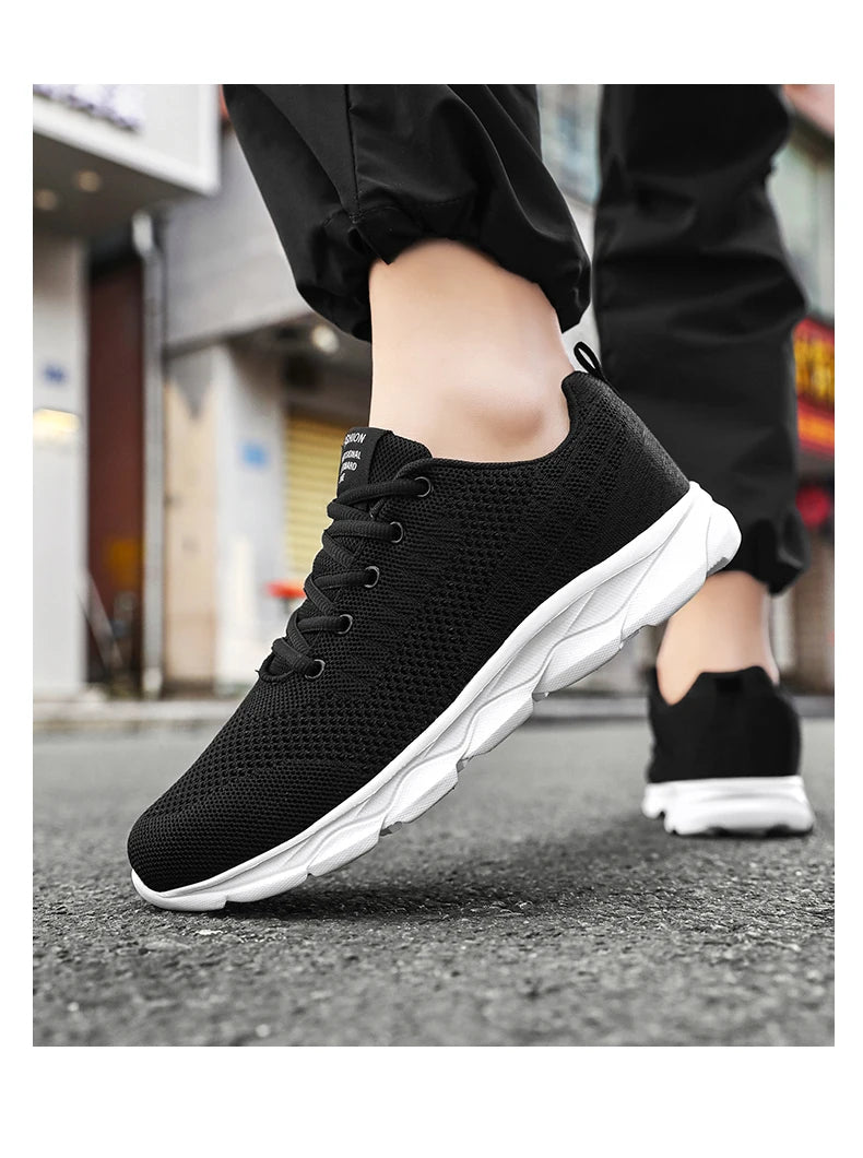 New Men's Shoes Breathable Casual Sneakers Summer White Running Shoes Lightweight Soft Sports Shoe for Male Large Size 35-45