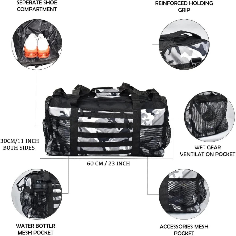 Gym Duffle Bag- Workout, with Shoes Compartment