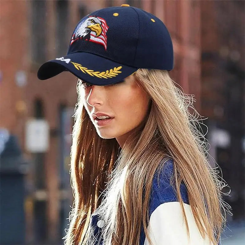 Flag Baseball Caps Cool Breathable Eagle Trucker Hat Unisex Patriotic Embroidere Adjustable