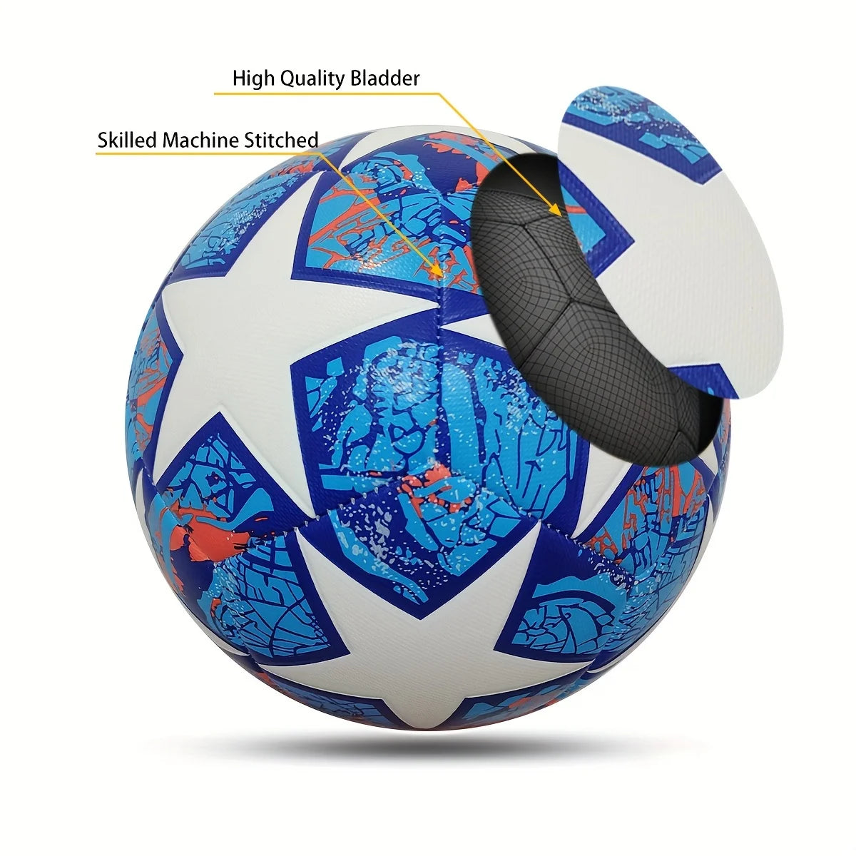 Classic Size 5 Soccer Ball, Handmade PU Leather Durable