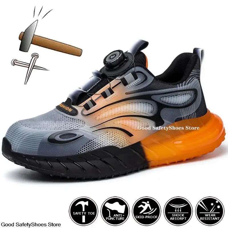 Men Sport Safety Shoes Cushion Sneakers Anti-Puncture