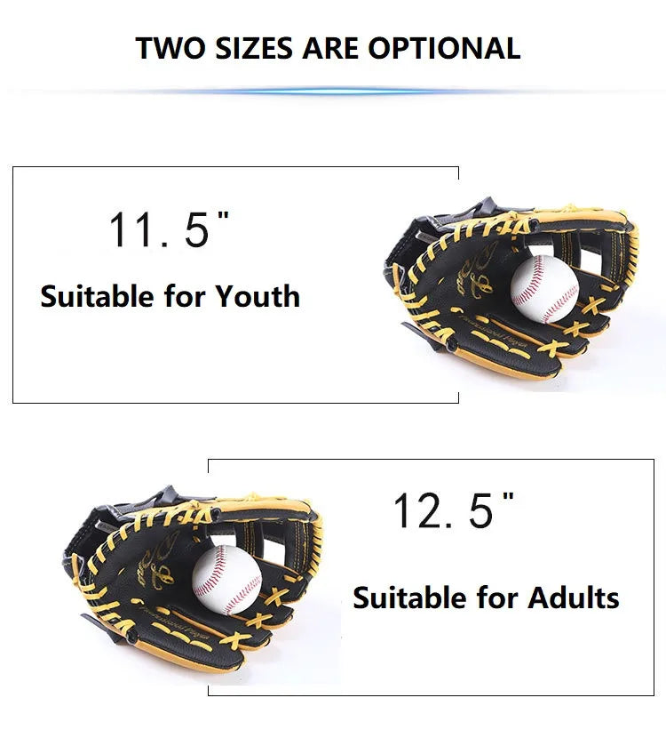 Professional Baseball Gloves 11.5/12.5inch Youths Adults Leather