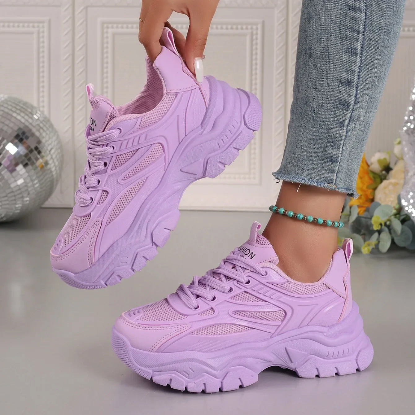 Women Sneakers 2024 New Fashion Chunky Sneakers Women Outdoor Tennis Platform Sports Shoes for Women Lightweight Designer Shoes