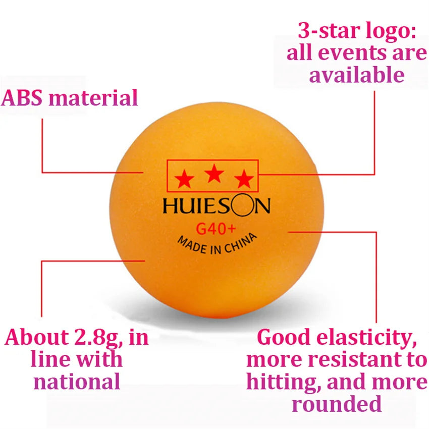 New Huieson 3 Star Ping Pong Balls ABS+ Material Professional Table Tennis Balls TTF Standard Table Tennis For Competition