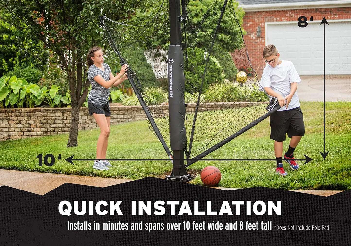 Basketball Yard Guard Defensive Net Rebounder with Foldable Net