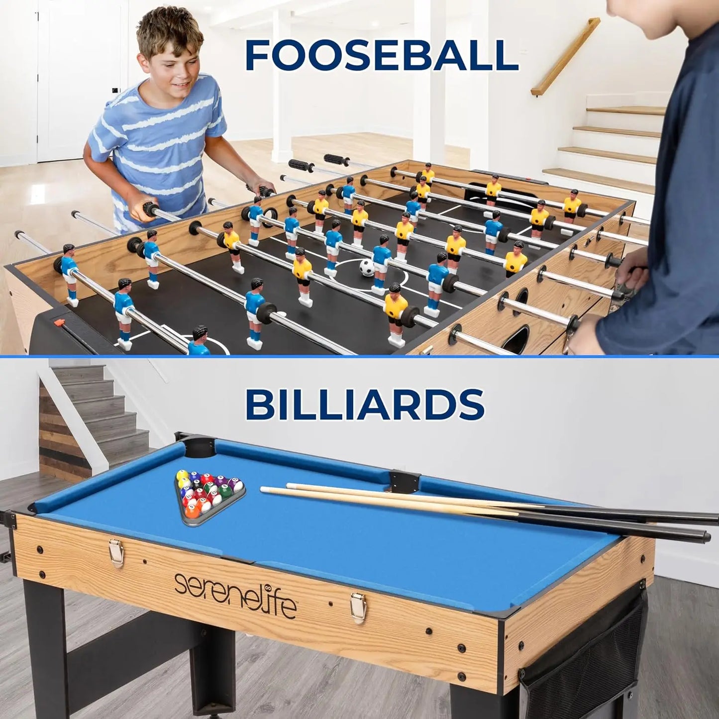 48" 6-in-1 Multi Game Table Arcade Pool, Air Hockey, Foosball, Basketball