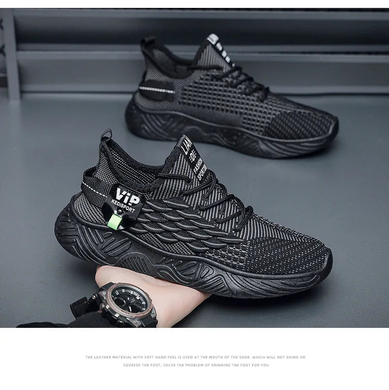 Men Running Shoes Mesh Breathable Sneaker Comfortable