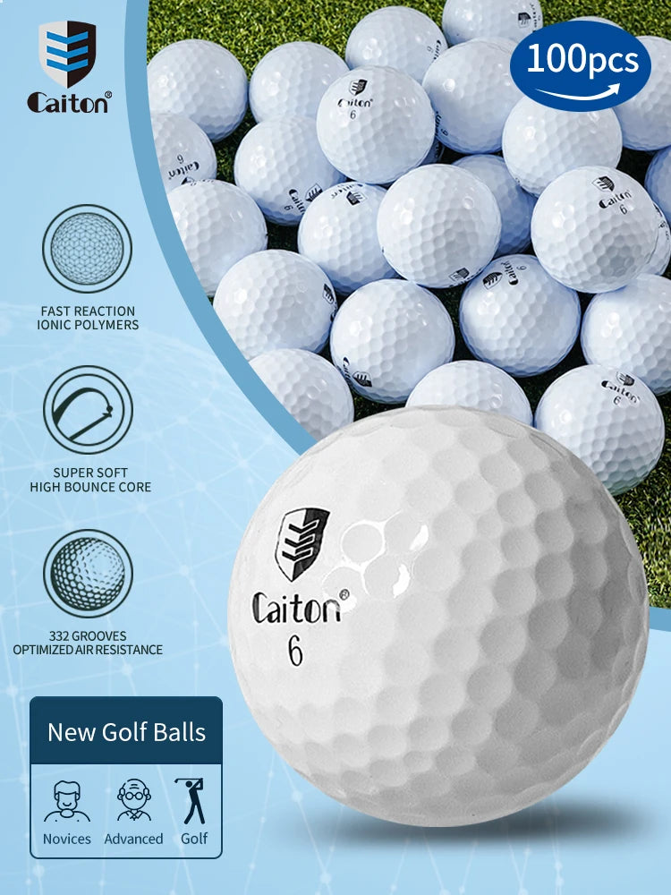 Caiton 100pcs 3-Layer Golf Balls - High Performance,