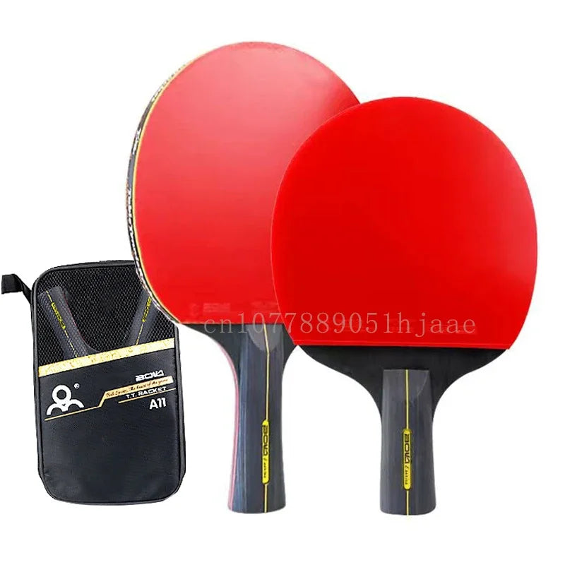 5/6 Star Table Tennis Racket 2PCS Professional Ping Pong Racket Set Pimples-in Rubber Hight Quality Blade Bat Paddle with Bag