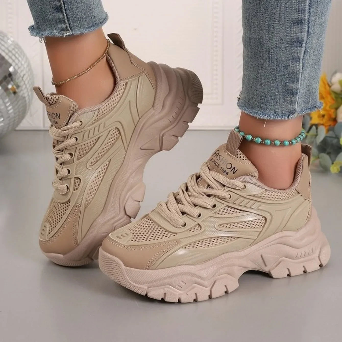 Women Sneakers 2024 New Fashion Chunky Sneakers Women Outdoor Tennis Platform Sports Shoes for Women Lightweight Designer Shoes