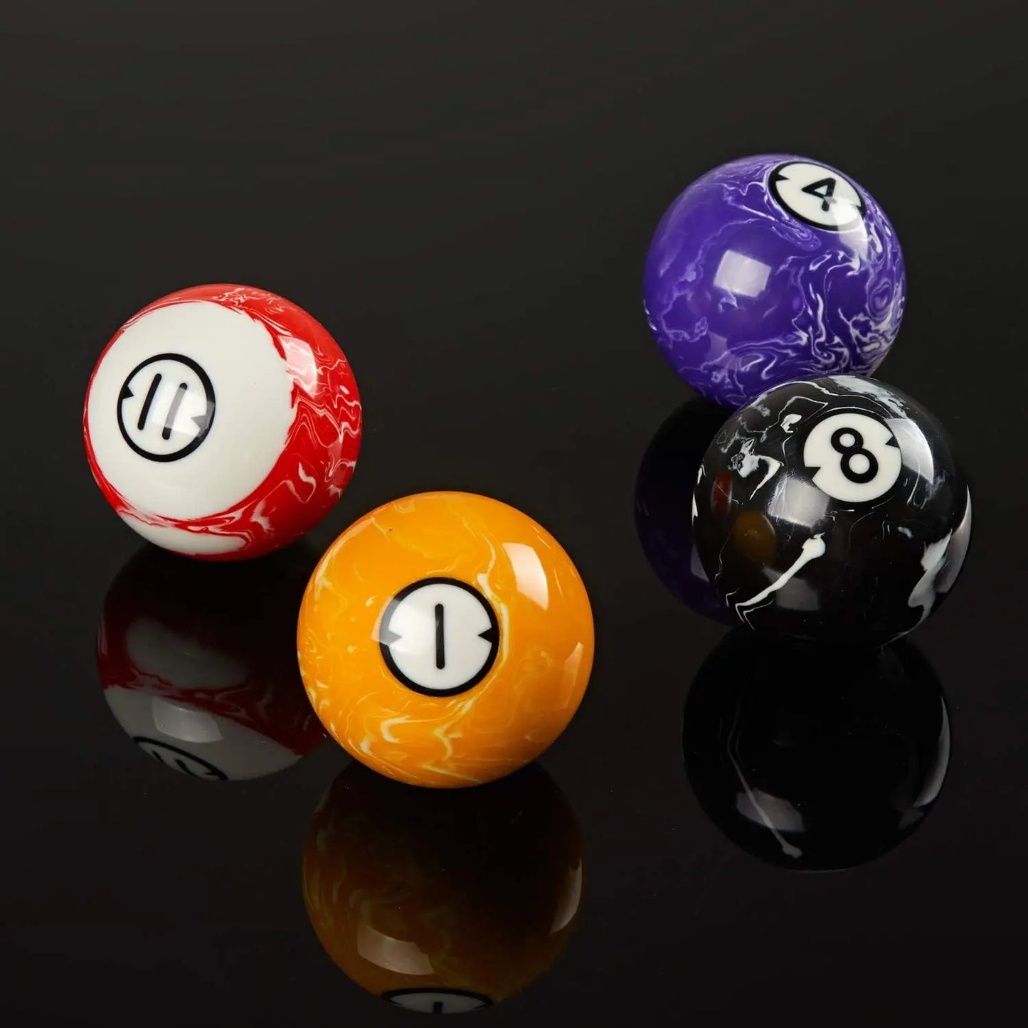 Deluxe 2-1/4" Billiard Pool Balls Marble-Swirl Style Complete 16 Ball Set