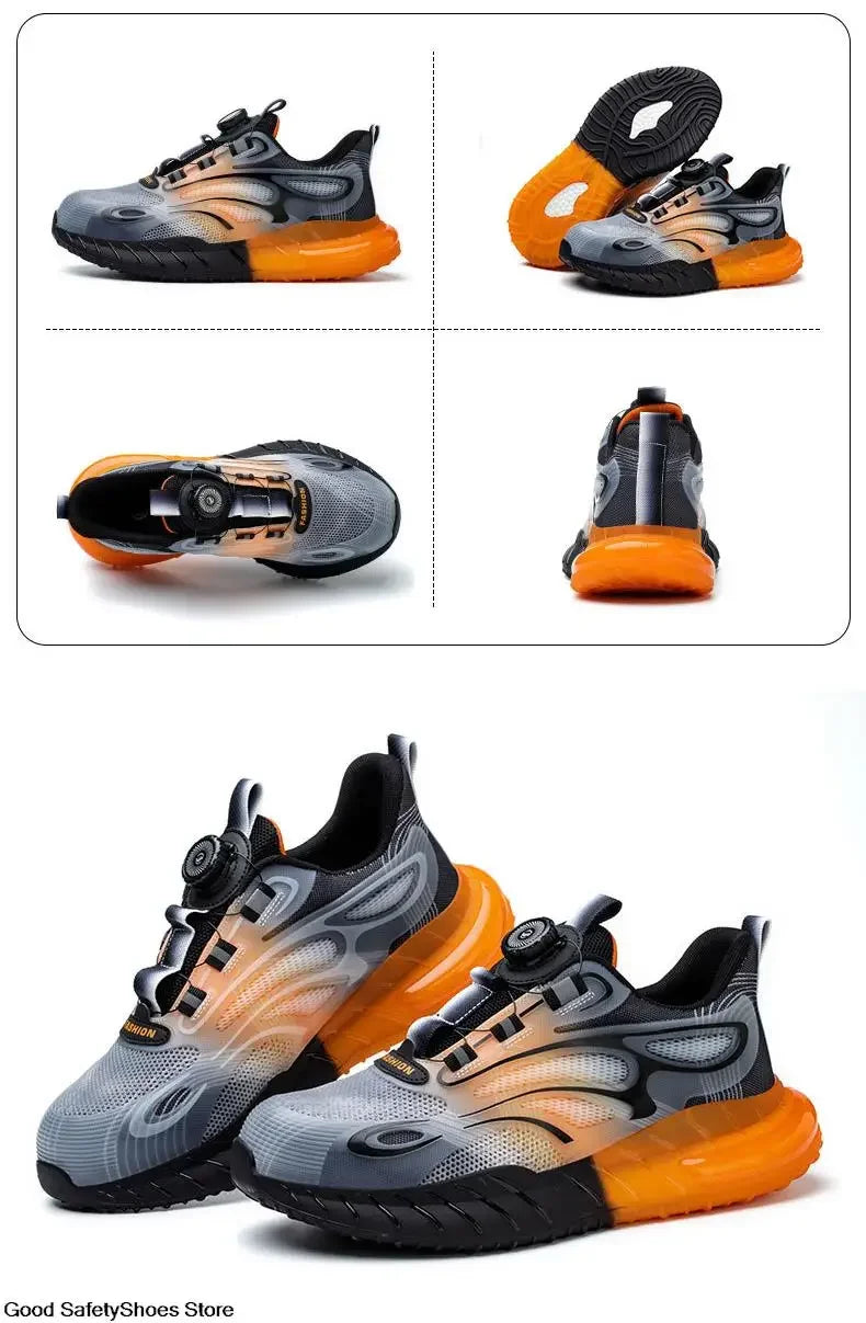 Men Sport Safety Shoes Cushion Sneakers Anti-Puncture