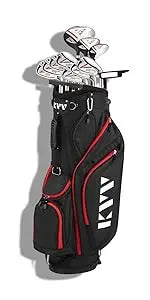 KVV Men’s Complete Golf Clubs Includes Driver, Fairway, Hybrid, 5#-P# Irons, Putter, Stand Bag, Head Covers, Right H