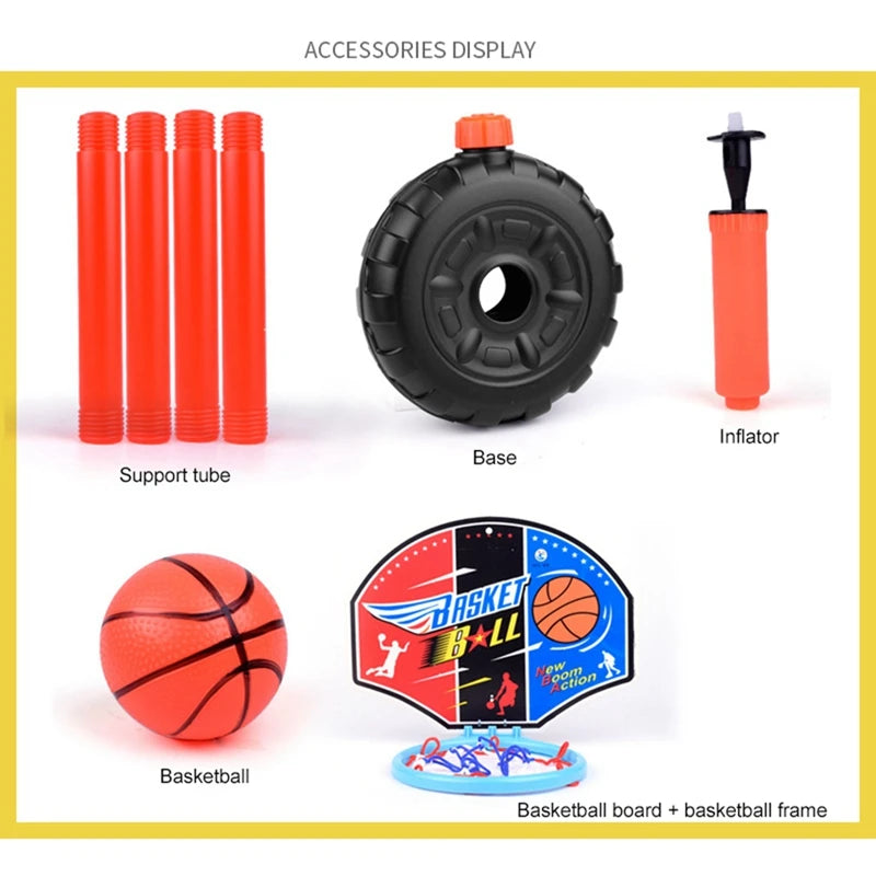 Children Basketball Playing Set Outdoor Adjustable Stand Mini Indoor