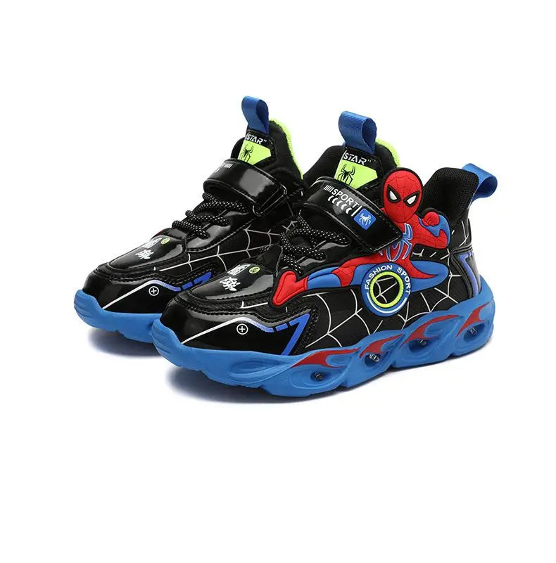 Disney Boys Shoes LED Lights Cartoon Leather Non-slip