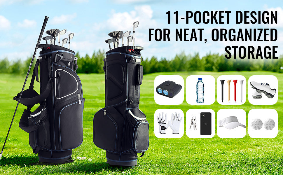 VEVOR Golf Cart Bag with 14 Way Organizer Divider Top Pockets Premium Cart Bag